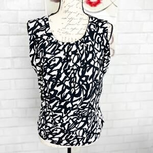 Calvin Klein Black and White Knit Top Size M